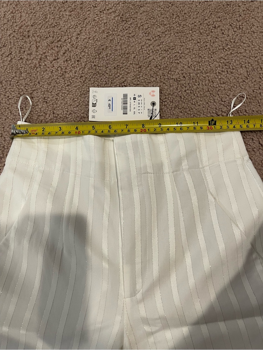 ZARA Women's Tall Pinstripe Retro Boho Wide-leg Dress Pants - Picture 4 of 11